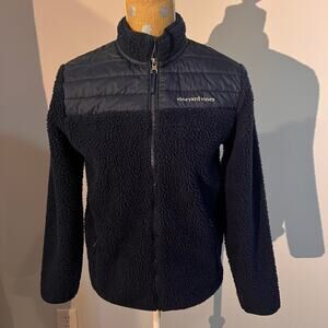 Vineyard Vines kids blue fleece full zip up size large (16)